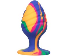 CalExotics Cheeky Large Swirl Plug Silicone Tie-Dye 9cm