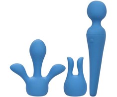 Mėlyna CalExotics Couture Collection Wand Kit Mėlyna - 10-Speed Silicone Massager