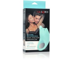 CalExotics Dual Exciter Ring Rechargeable Silicone 7 Modes Juodas 7.5cm