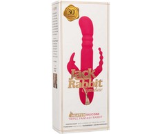 CalExotics Jack Rabbit Signature Heated Silicone Triple Fantasy Rožinė