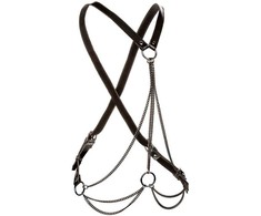 CalExotics Euphoria Multi-Chain Premium Harness Plus Size Juodas Velvet