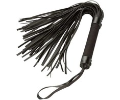CalExotics Nocturnal Leather Flogger Juodas - Precision Handle &amp; Soft Straps