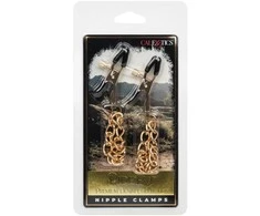 Calexotics Ride Em Denim Nipple Clamps Gold