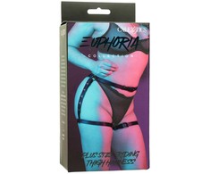 CalExotics Euphoria Plus Size Adjustable Riding Thigh Harness - Juodas Velvet