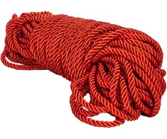 CalExotics Scandal Raudona Bondage Rope 30m - Silky Cotton Blend, Durable
