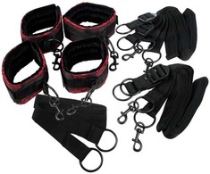 California Exotics Calexotics Rinkinys bdsm bondage dirželiai, skirti tvirtinti prie lovos