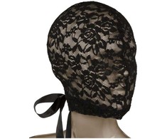 CalExotics Scandal Juodas Lace Corset Hood with Decorative Bow, One Size
