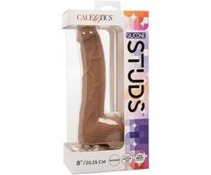 CalExotics Silicone Studs 20 cm Brown - Flexible Anatomical Model with Suction Base