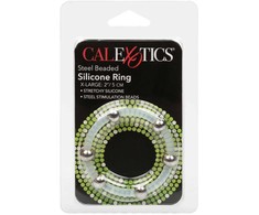 CalExotics Steel Beaded Silicone Performance Ring XL, 5 cm, Juodas