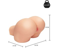 ACT Fat Ass Anatomical Intimate Machine Large TPE Atsparus vandeniui Juodas