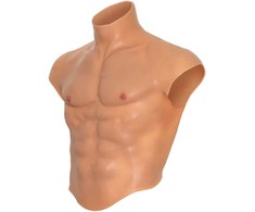HIDDEN DESIRE ALTER EGO Silicone Male Torso Shirt with Abs, Flesh, S-L