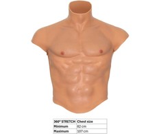 HIDDEN DESIRE ALTER EGO Silicone Male Torso Shirt with Abs, Flesh, S-L