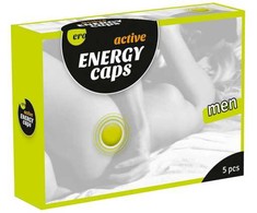 HOT Energy Caps for Men 5 Capsules - Guarana &amp; Cardamom Formula