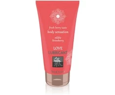 Hot Karštas valgomasis skonio vandens lubrikantas 75 ml braškių