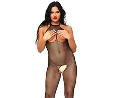Leg Avenue Bodystockings Leg Avenue Bodystocking Model 714718011509 Juodas Seamless Mesh Open Design