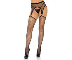 Leg Avenue Hosiery Net garterbelt stockings Juodas