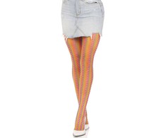 Leg Avenue Europe Leg Avenue Vaivorykštės nertos tinklinės pėdkelnės O/S