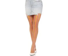 Leg Avenue Europe Leg Avenue Vaivorykštės nertos tinklinės pėdkelnės O/S