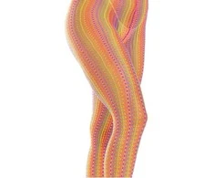 Leg Avenue Europe Leg Avenue Vaivorykštės nertos tinklinės pėdkelnės O/S