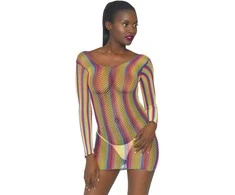Leg Avenue Europe RAINBOW Vaivorykštės spalvos tinklinė mini suknelė
