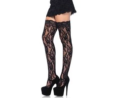 Leg Avenue Rožinės nėrinių kojinės