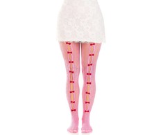 Leg Avenue Hosiery Leg Avenue Sweetheart Net Tights Heart Cutouts &amp; Rožinė Bows One Size