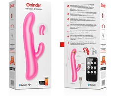 Rožinė ONINDER Oslo Rožinė Dual-Action Massager with App &amp; Rotation, Atsparus vandeniui