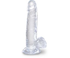 King Cock Rožinė KingCockClear 7 su rožiniais kamuoliukais