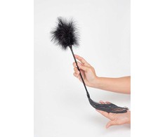 Secretplay 100 Fetish Secret Play Dual-Sided Intimate Priedas Juodas Feather &amp; Whip 21cm