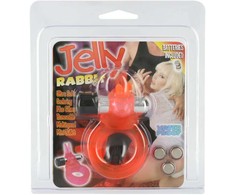Seven Creations Jelly Rabbit Vibrating Silicone Ring, Atsparus vandeniui, Clear