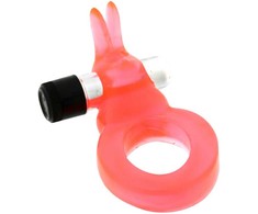 Seven Creations Jelly Rabbit Vibrating Silicone Ring, Atsparus vandeniui, Clear