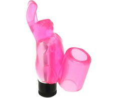 Seven Creations Silicone Finger Bunny - Flexible Intimate Ring, Rožinė