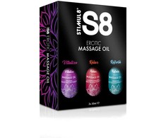 Stimul8 S8 Erotic Massage Oil Box Masažo aliejų rinkinys (3 x 50 ml)