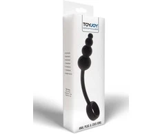 Toyjoy Anal Snake Plug &amp; Penis Ring Juodas