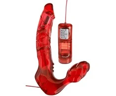 TOYJOY Gelinis dildo su vibracija dvigubam įsiskverbimui