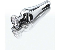 ToyJoy Diamond Bum Bijou Large - Aliuminio Plug with Sidabrinis Gem, 13 cm
