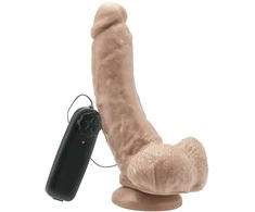 Get Real TOYJOY Dildo gaidys 8 colių su kamuoliukų minkštimo vibracija.