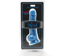 Mėlyna Get Real Happy Dicks 19 cm Mėlyna Anatomical Model with Suction Base