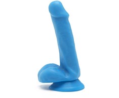 Mėlyna Get Real Happy Dicks Mėlyna 12 cm Anatomical Model with Suction Base