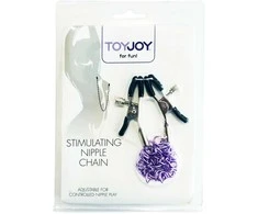 TOYJOY Violetinės spenelių spaustukai grandinės bdsm bondage