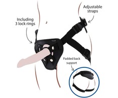 Get Real Deluxe Adjustable Harness Juodas - Universal System, Padded Comfort