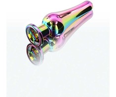 ToyJoy Twilight Bum Bijou Small Aluminum Plug with Rainbow Crystal 9.2cm