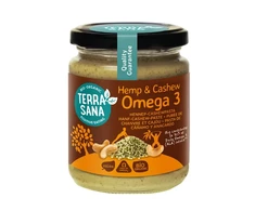 Ekologiškas švelnus kanapių sėklų ir anakardžių riešutų kremas OMEGA 3, 250 g