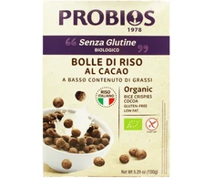 Ekologiški ryžių traškučiai su kakava be glitimo, 150 g, PROBIOS