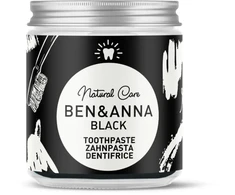 Natūrali balinanti dantų pasta be fluoro su aktyvuota anglimi, mėtų aliejumi, alaviju ir šaltalankiu, Juodas, 100 ml