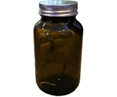 Rudas stiklinis indelis su metaliniu dangteliu, 200 ml
