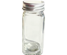 Stiklinis prieskonių indelis, 120 ml (metalinis dangtelis)