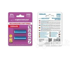 Esperanza EZA101B Įkraunama baterija Ni-MH AAA 1000MAH 2 vnt.