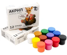 Akrilinių dažų rinkinys 7C, 12 sp. po 10 ml