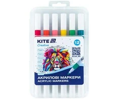Akrilinių žymeklių rinkinys CREATIVE, Kite, 12 sp.